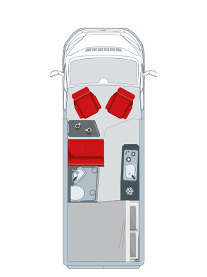 Pilote Vega Van 600 G planlösning